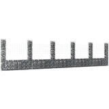 vidaXL Gabion košara U-oblike s 6 stebri železo 620x20x150 cm Cene