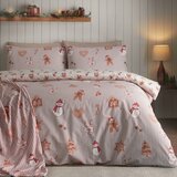 Catherine Lansfield Posteljina za krevet za jednu osobu u prirodnoj boji 150x120 cm Christmas Gingerbread Stripe – | shoptok.hr