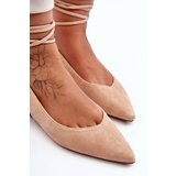 Boto Women's Suede Lace-Up Ballet Flats Nude Lilly Ann | ePonuda.com