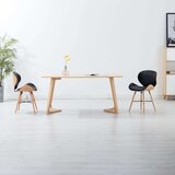 In Jedilni stoli 2 kosa črno umetno usnje in ukrivljen les | Shoptok.si
