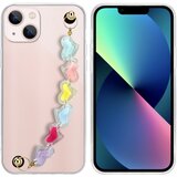 Cadorabo Ohišje, združljiv z Appleom v prozornih s pisanimi srci - zaščitni pokrov iz fleksibilnega silikona TPU z zapestno verigo, (20617143) | Shoptok.si