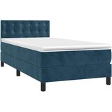 Box spring krevet s madracem tamnoplavi 90x200 cm baršunasti | Eponuda.com