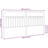 vidaXL Kovinsko vzglavje belo 200 cm | Shoptok.si