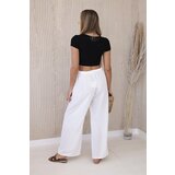 Kesi Włoski Trousers with a wide waistband white | shoptok.hr