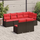  Sjedeća garnitura za vrt 7 kom. Smeđa i crvena poliratan 232 x 122 x 85 cm | shoptok.hr