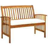  Vrtna klupa s jastukom 119 cm od masivnog bagremovog drva | shoptok.hr