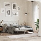 Maison Chic Kovinski Posteljni okvir - Dvoposteljna postelja - Zakonska postelja z vzglavjem bel 140x200 cm, (21692942) | Shoptok.si