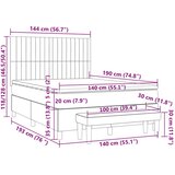 Krevet s oprugama i madracem smeđesivi 140 x 190 cm od tkanine | Eponuda.com