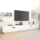 vidaXL TV omarica z LED lučkami bela 300x35x40 cm | Shoptok.si