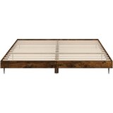 vidaXL Posteljni okvir dimljeni hrast 120x200 cm inzenirski | Shoptok.si