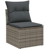  Vrtni set sofa Set od 8 Siva Poli ratan drvo Vanjski namještaj | shoptok.hr