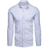 DStreet Koszula męska casualowa biała w niebieskie kreski | Shoptok.si