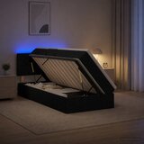  LED krevet za pohranu s madracem Crna 90 x 190 cm Tkanina | shoptok.hr