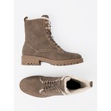 Shelvt Stylish dark beige hiking boots with a thick sole | ePonuda.com