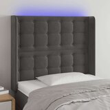  LED posteljno vzglavje temno sivo 93x16x118/128 cm žamet, (20793647) Cene