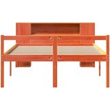 vidaXL Krevet s regalom za knjige bez madraca 135x190 cm masivno drvo | shoptok.hr