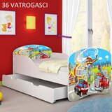  Dječji krevet ACMA s motivom + ladica 180x80 cm 36 Vatrogasci | shoptok.hr