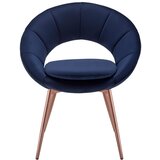 Modern Living naslanjač levi, temno modra, žamet | Shoptok.si