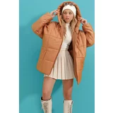 Trend Alaçatı Stili Winter Jacket - Brown - Puffer