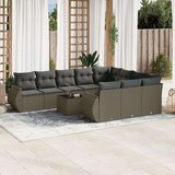  11-dijelni set vrtnih sofa poliratan s jastucima svijetlosivi | shoptok.hr