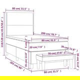 Box spring krevet s madracem crni 80 x 200 cm od tkanine | shoptok.hr