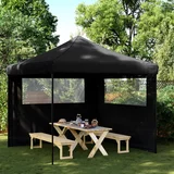vidaXL Zložljivi pop-up šotor za zabave 2 stranici črna