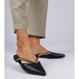 D/CEO marka niezdefiniowana Black elegant slides decorated with a chain Gerita | Shoptok.si
