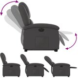  Električni naslonjač na podizanje od prave kože sivi | shoptok.hr