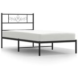Metalni okvir za krevet s uzglavljem crni 80x200 cm | shoptok.hr