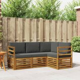  Setovi sofa 4 pcs Prirodna i antracit Čvrsto drvo akacije | shoptok.hr