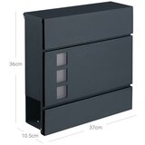Songmics Stenski poštni nabiralnik GMB052B01, antracit | Shoptok.si