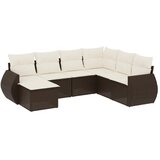  7-dijelni set vrtnih sofa od poliratana s jastucima smeđi | shoptok.hr