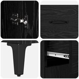 vidaXL Strani šal Črni hrast 34 x 69,5 x 90 cm Konstruiran les | Shoptok.si