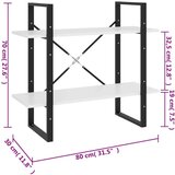vidaXL ormarić za knjige s 2 razine sivi 80 x 30 x 70 cm od iverice | shoptok.hr