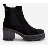 Boto Women's Warm Ankle Boots On Heel Eco Suede Black Irissinae | ePonuda.com