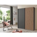 Premium Living omara z drsnimi vrati, barve grafita, barve hrasta | Shoptok.si