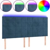  Posteljno vzglavje temno modro 200x5x118/128 cm žamet, (20951859) | Shoptok.si