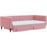 vidaXL Izvlečna dnevna postelja s predali roza 100x200 cm ža | Shoptok.si