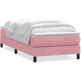 Box spring postelja z vzmetnico roza 80x220 cm žamet, (21791807) | Shoptok.si