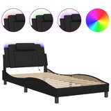 Furnova Posteljni okvir z LED lučkami črn 100x200 cm umetno usnje, (21937580) | Shoptok.si