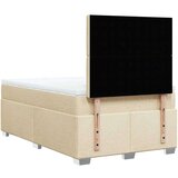 vidaXL Box spring postelja z vzmetnico krem 120x200 cm blago | Shoptok.si