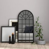vidaXL Ogledalo črno 90x45 cm železno za notranjo uporabo | Shoptok.si