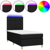 Maison Chic Box spring postelja - Vzmetna postelja z vzmetnico LED črna 90x190 cm blago SL3465, (21908808) | Shoptok.si