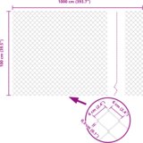 vidaXL Ograda od lančane veze sa 7 postova 1x10 m cinkovani čelik sivi | shoptok.hr