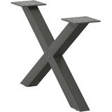  Noge za klubsko mizico v obliki črke X 2 kosa antracit 50 x (30-31) cm jeklo, (22123958) | Shoptok.si