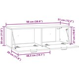  ormar za zid Zidne Bijela visokog sjaja 98 x 31 x 30 cm | shoptok.hr