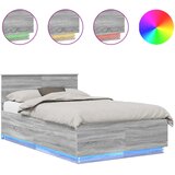  Krevetna konstrukcija S LED lampica Siva Sonoma 120 x 190 cm | shoptok.hr