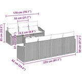  Set sofe 8 kom. 3-Broj sjedala Smeđa i crvena poliratan | shoptok.hr