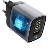 forcell F-ENERGY GaN III VT-37 omrežni polnilec z LCD zaslonom 2 x Type C + USB A PD QC4.0 SAM SFC2.0 3.45A 70W siv | Shoptok.si