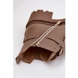 Zazoo Leather Women's Block Heel Boots with Decorative Strap Lined | Shoptok.si